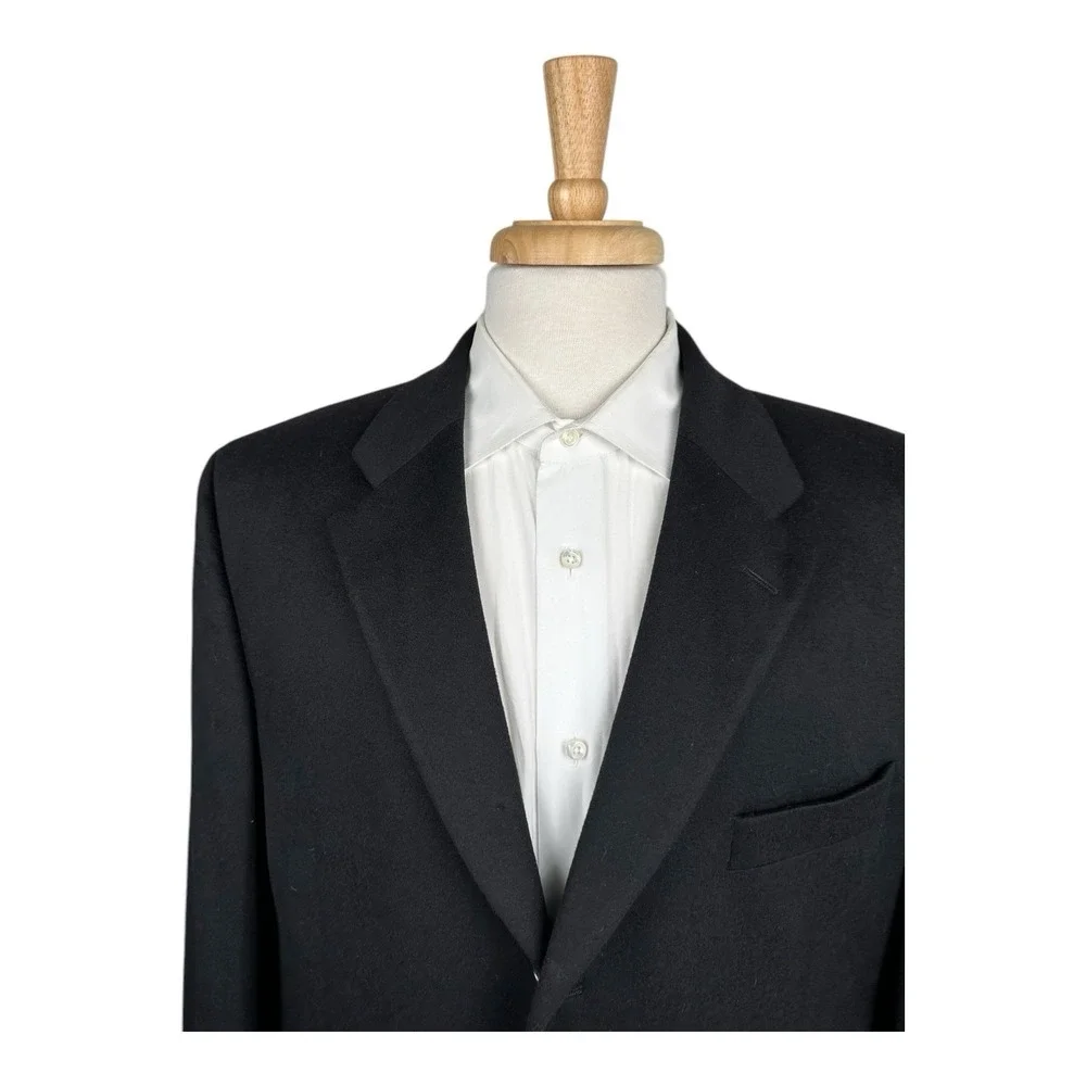 Jack Victor Loro Piana Black Pure Cashmere Blazer Sport Coat 45S Short GLENNWOOD